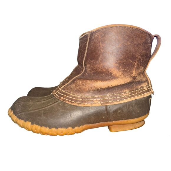 Vtg L.L. Bean Duck Boot Men's Size 6 M Brown Leather Maine Hunting Shoes - Picture 1 of 11